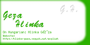 geza hlinka business card